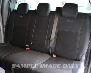 2nd Row Tailored Wetseat Neoprene Seat & Headrest Covers for Nissan Patrol Y62, (ST-L, Ti) 12/2012-Current, Mid Grey With Black Stitching