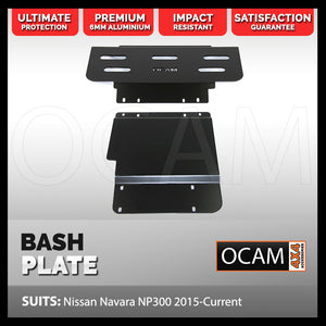 OCAM Aluminium Bash Plates for Nissan Navara NP300 07/2015-02/2021, 6mm RED