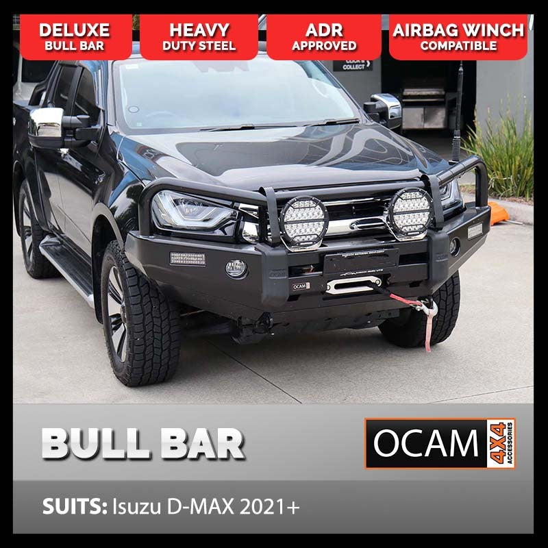 OCAM Deluxe Steel Bull Bar For Isuzu D-MAX 08/2020-04/2024 & OCAM 12k Winch