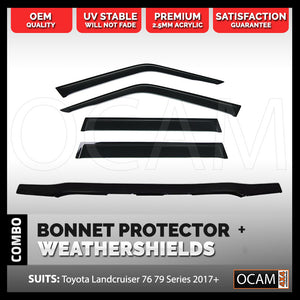 Bonnet Protector, Weathershields For Toyota Landcruiser 70 76 79 Series 11/2023-Current