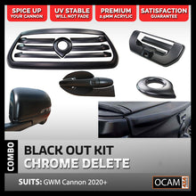 Load image into Gallery viewer, Black Out Chrome Delete Kit for GWM Cannon 2020+ Base Model
