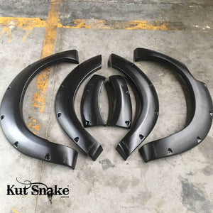 Kut Snake Flares Front & Rear Set for Nissan Navara NP300 03/2021-Current, ABS Slimline 50mm ABS (Code #66/66)