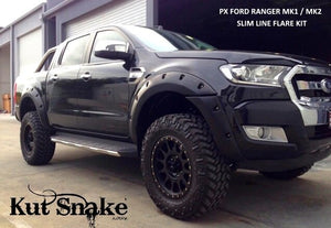 Kut Snake Flares Front & Rear Set for Ford Ranger PX MKIII 2019-06/2022 Slimline 58mm ABS (Code #18-1)