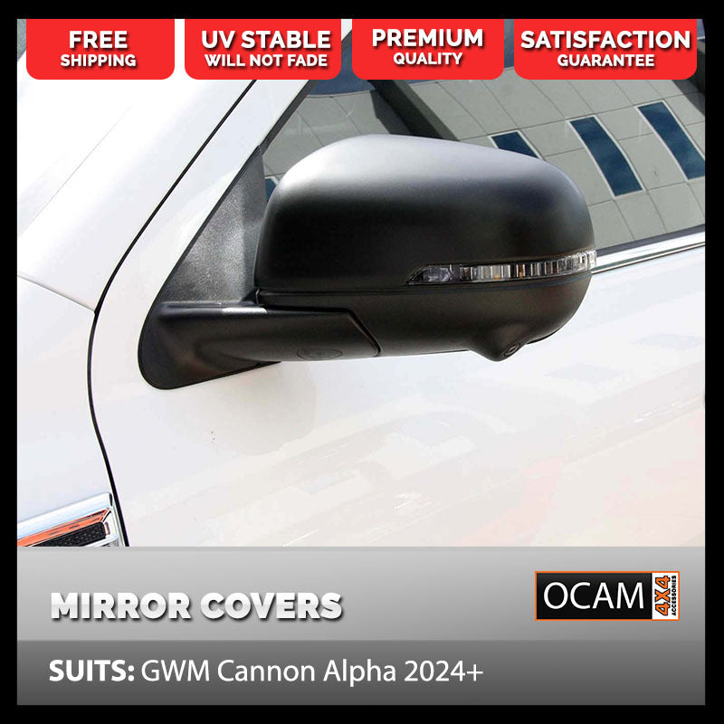 Mirror Covers for GWM Cannon Alpha 2024+ Matte Black