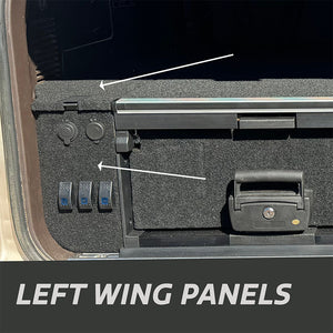 Left Wing Panel Kit for OCAM Rear Drawer for Nissan Patrol GQ Y60, Black Carpet, Passenger Side