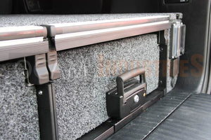 OCAM Aluminium Rear Drawers for Ford Ranger NextGen 06/2022-Current, Dual Cab, Black Carpet