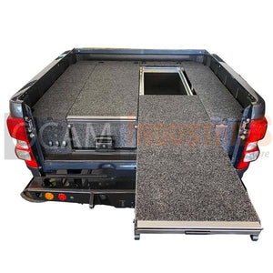 OCAM Aluminium Rear Drawers For Mitsubishi Triton MV 2024-Current, Dual Cab, Black