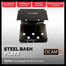 Load image into Gallery viewer, OCAM Steel Bash Plates for Ford Ranger PX PXMKII PXMKIII 2011-06/2022, 4mm Steel Black (2nd style)
