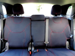 1st & 2nd Row Bundle - Mid Grey Neoprene Seat Covers With White Stitching for Jeep Cherokee KL 06/2014-Current