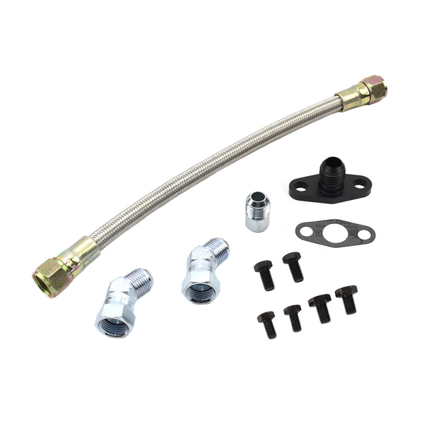 Braided Turbo Oil Drain Hose Kit Garrett GTW3884R