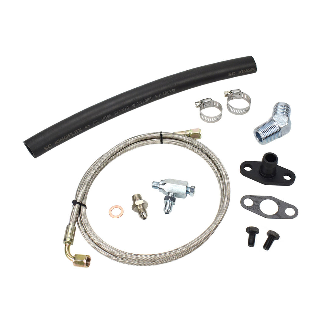 Turbo Oil Feed Return Line Kit Toyota Land Cruiser 2H with Holset HX30 HX35 HX40