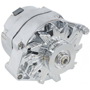 GM CHROME 100 AMP 1 OR 3 WIRE  CHEV STYLE ALTERNATOR