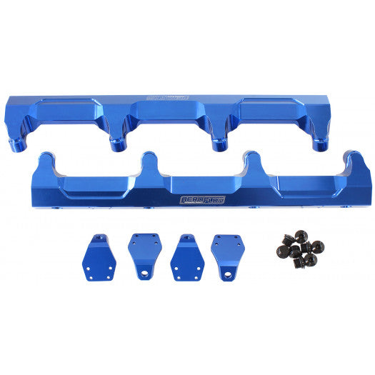 GM LSA SUPERCHARGED FUEL RAIL -8ORB INLETS / OUTLETS BILLET Blue