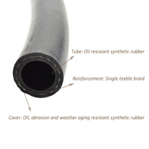 5/8" Oil Resistant NBR Rubber Hose with Clamps