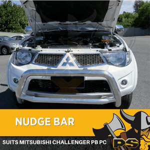 3" Stainless Steel Nudge Bar to suit Mitsubishi Challenger PB PC Chrome