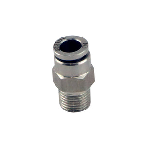 1/8" NPT Str Pushloc Fitting - SS - 1/4"