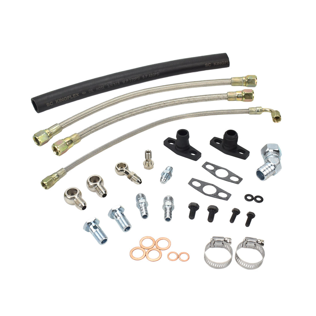 Turbo Oil Water Line Kit Mitsubishi 4G63T EVO 4~9 Garrett G-Series G25 G30 G35