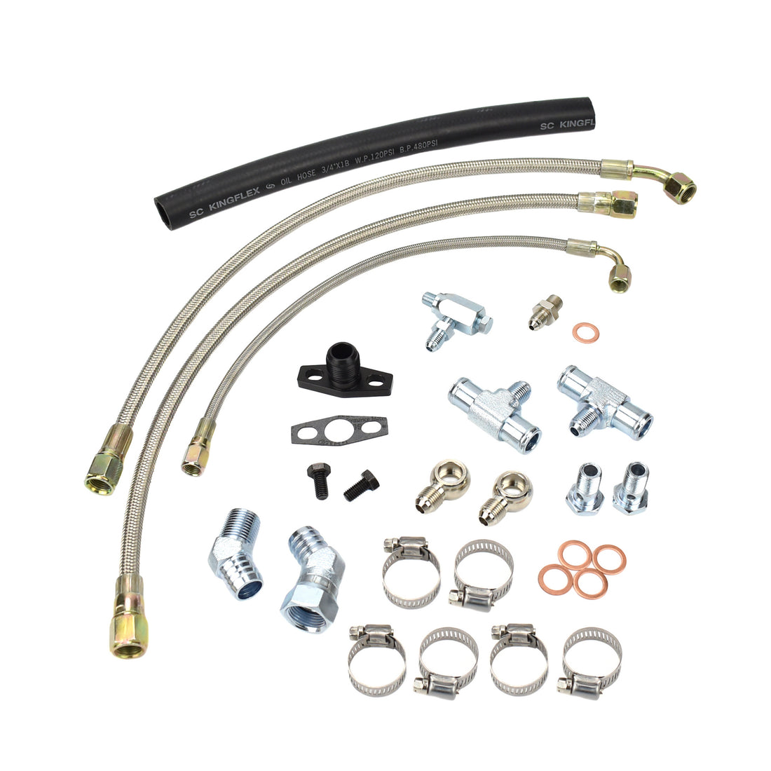 Turbo Oil Water Line Kit Toyota 2RZ-FE 3RZ-FE with BorgWarner EFR Seri ...